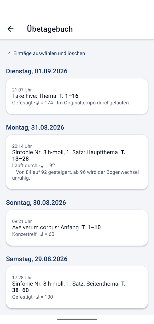 Übetagebuch