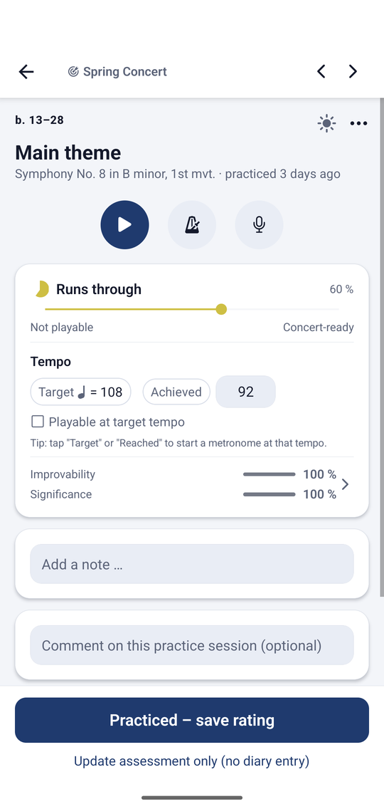 Rating a passage